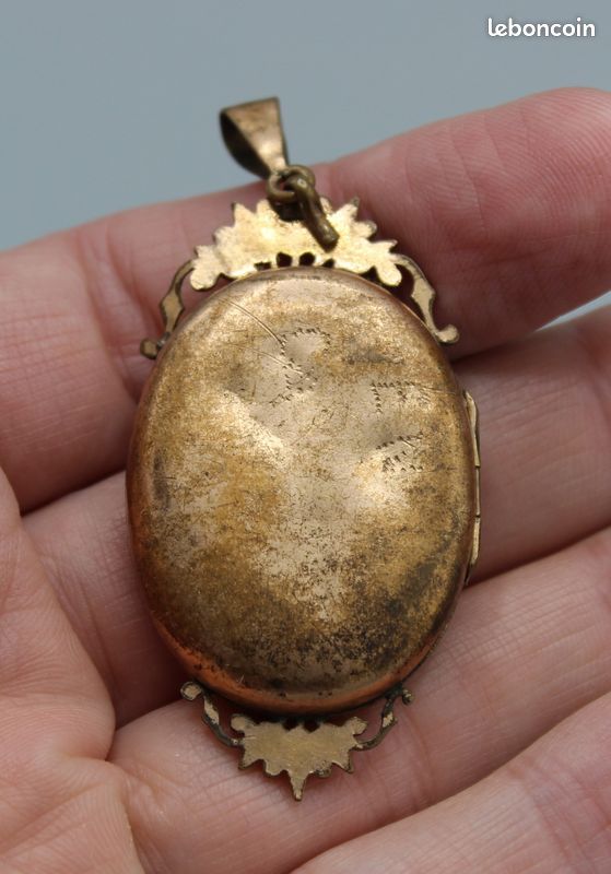 Médaillon Photo Vintage Avec Bord Métal Argenté - Pendentif Porte-photo Rétro Pour Femme