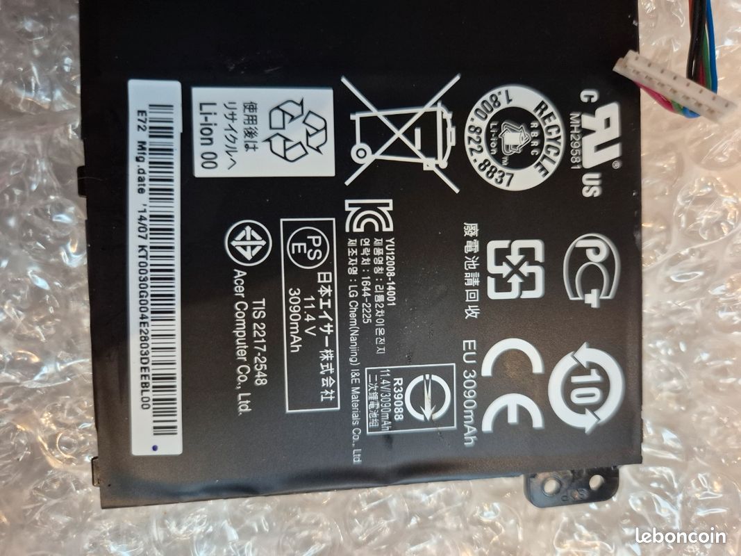 Batterie pc portable acer ac14b18j non testée etat correct (image 4)