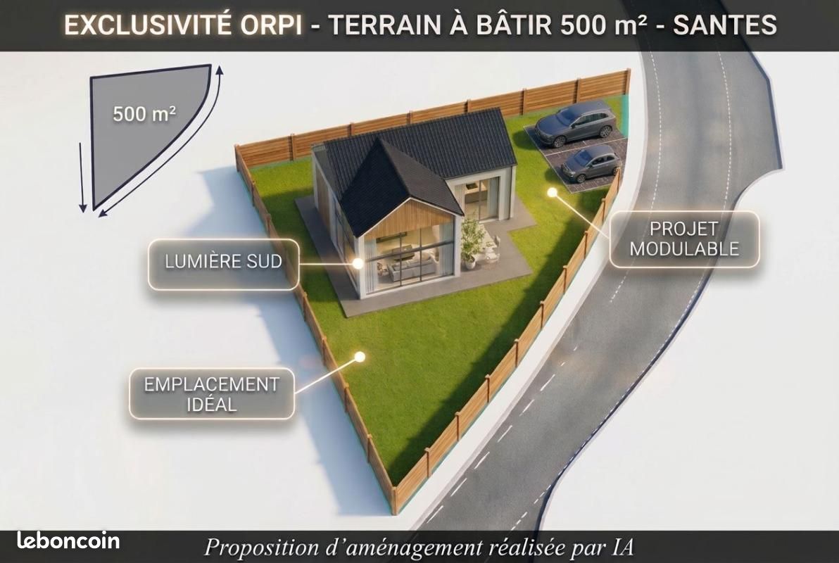 Terrain 500 m² · à Santes · 129 500 €