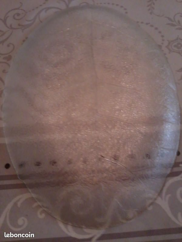 Plat ovale forme feuille en verre transparent (image 2)