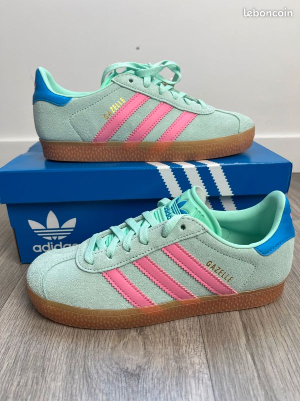 Adidas GAZELLE KIDS - JP7130 - vert / rose (image 1)