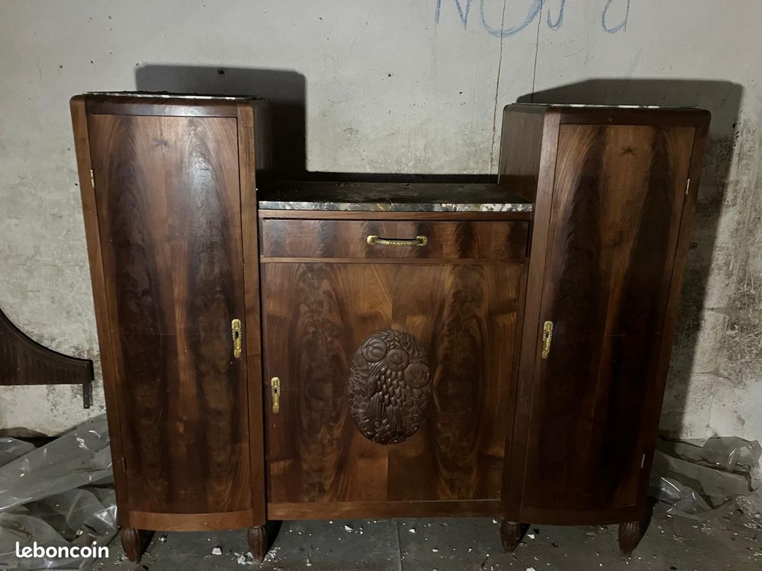 Buffet bahut avec marbre et miroirs (image 1)