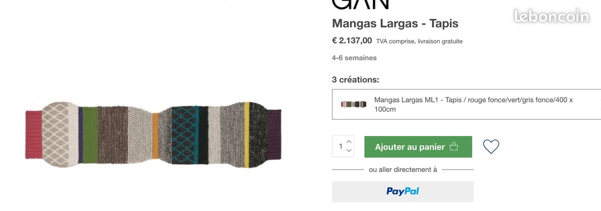 NEUF - Tapis Patricia Urquiola - ML1 (image 10)