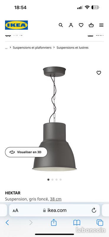 Lampadaire HEKTAR 38 cm (image 1)