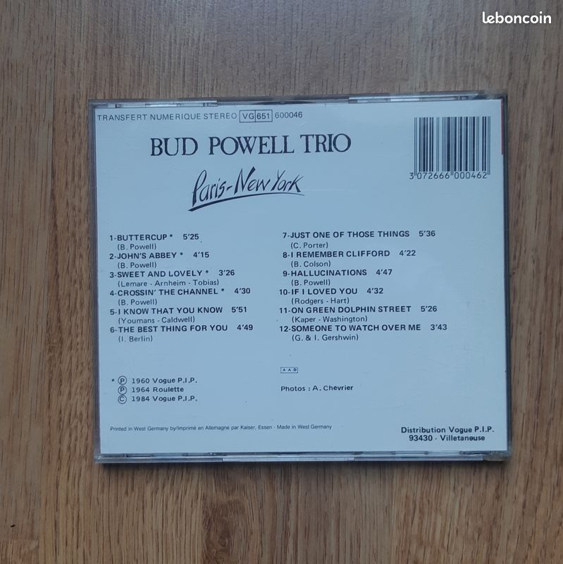 CD Bud powell trio - Paris - New York (image 2)