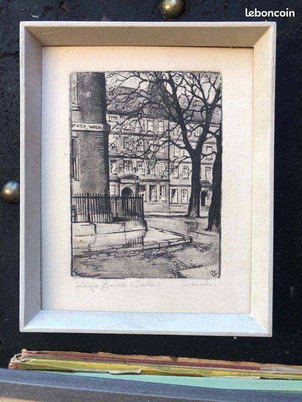 Gravure d’art ancienne signée (image 1)