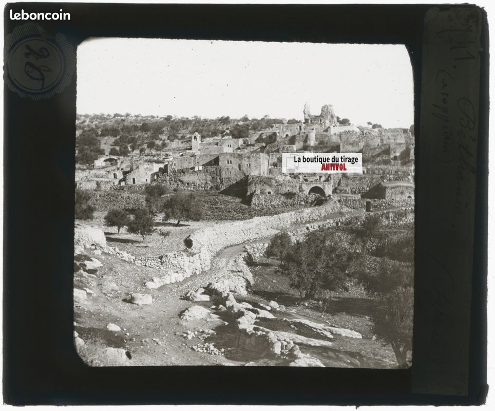 Béthanie, histoire, photo plaque de verre, noir & blanc, positif 8,5x10 cm (image 1)