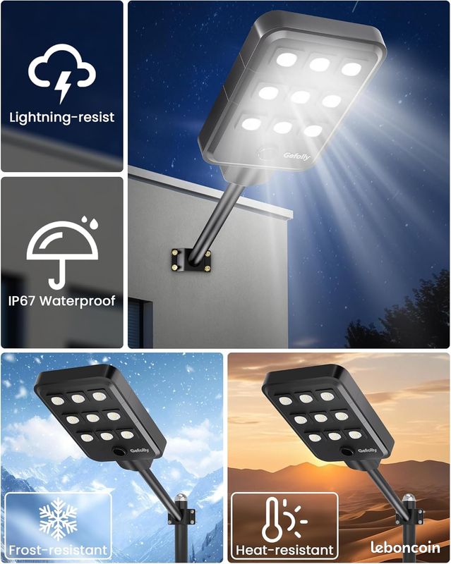 KIBTOY Lampe Solaire Exterieur, Lumière Solaire Extérieure avec