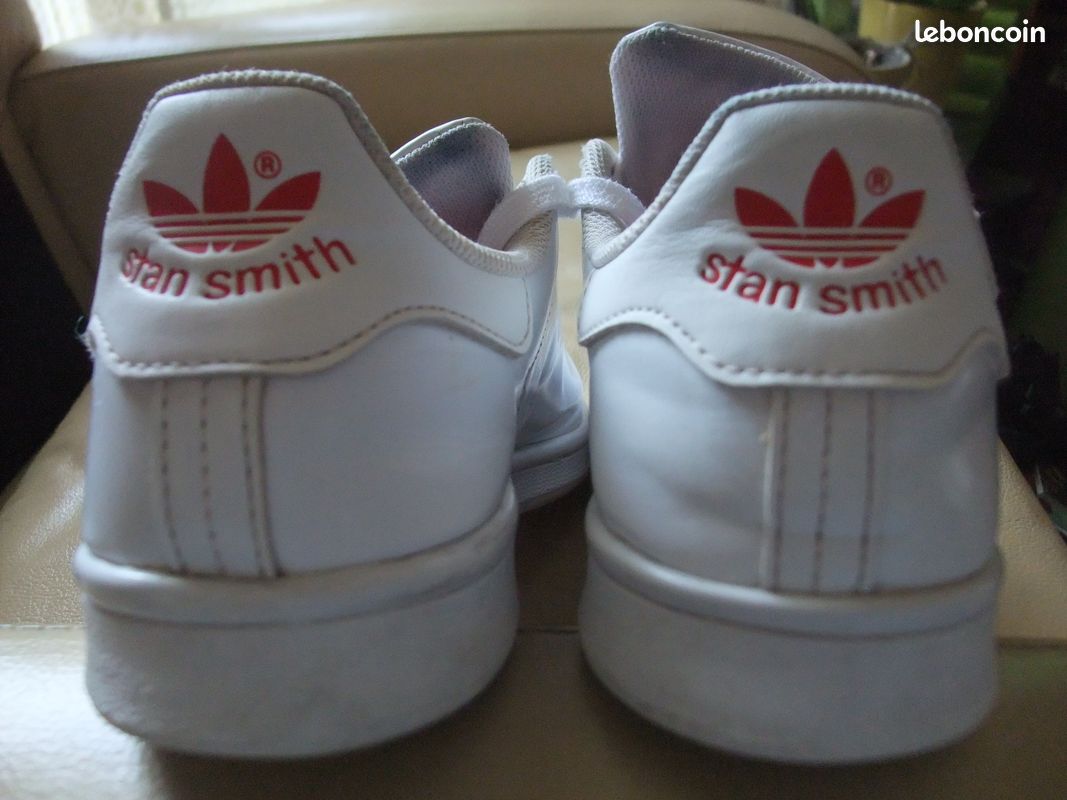 Baskets - ADIDAS - modèle Stan Smith - coeur rouge - 38 2/3 (image 6)