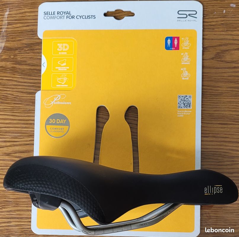 Selle Royal E-Zone Noire 170 Mm Avec Gel 3D Tech Pour Vélo Route/VTT - Unisexe