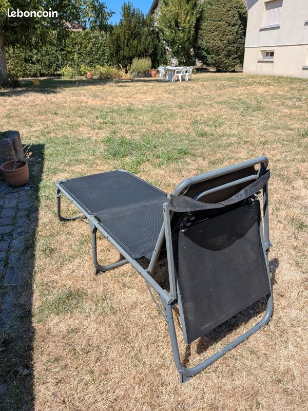 Transat pliable inclinable avec coussin (image 2)