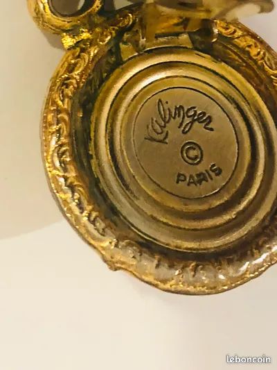 Paire De Boucles D'Oreilles Vintage Kalinger Paris - Bijou D'Occasion