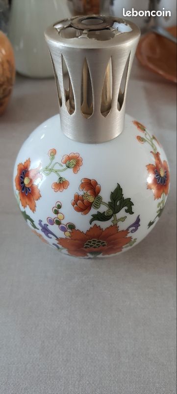 CAMILLE THARAUD LIMOGES France Lampe Berger En Porcelaine Vert style