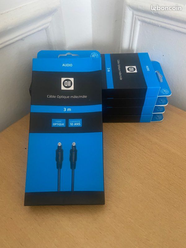 Câble Optique Audio Toslink 3m Neuf D2Diffusion (Unité ou Lot de 5) (image 1)