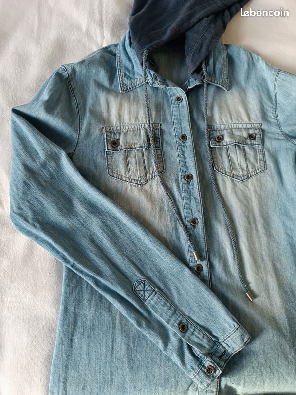 Chemise jean délavé (image 8)