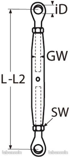 Tendeur œil-œil inox A4 M5 à M20 | Tension câble professionnelle