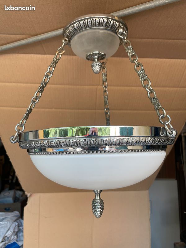 Lustre vintage métal argenté (image 1)