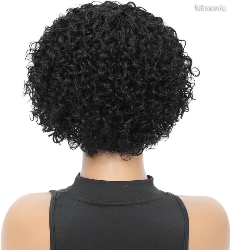 Perruque Bresilienne Bouclée Perruque Afro Kinky Naturelle courte perruques de cheveux humains (image 2)