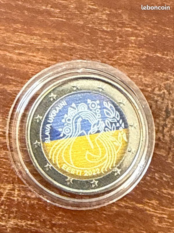 ESTONIE PIÈCE 2 EUROS PAIX EN UKRAINE OISEAU -VILLERS COLLECTIONS