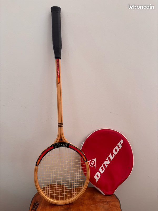 RAQUETTE DE TENNIS vintage en bois Dunlop avec housse EUR 56,00 - FR