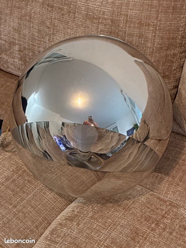 Suspension en verre et métal chromé grand format (image 3)