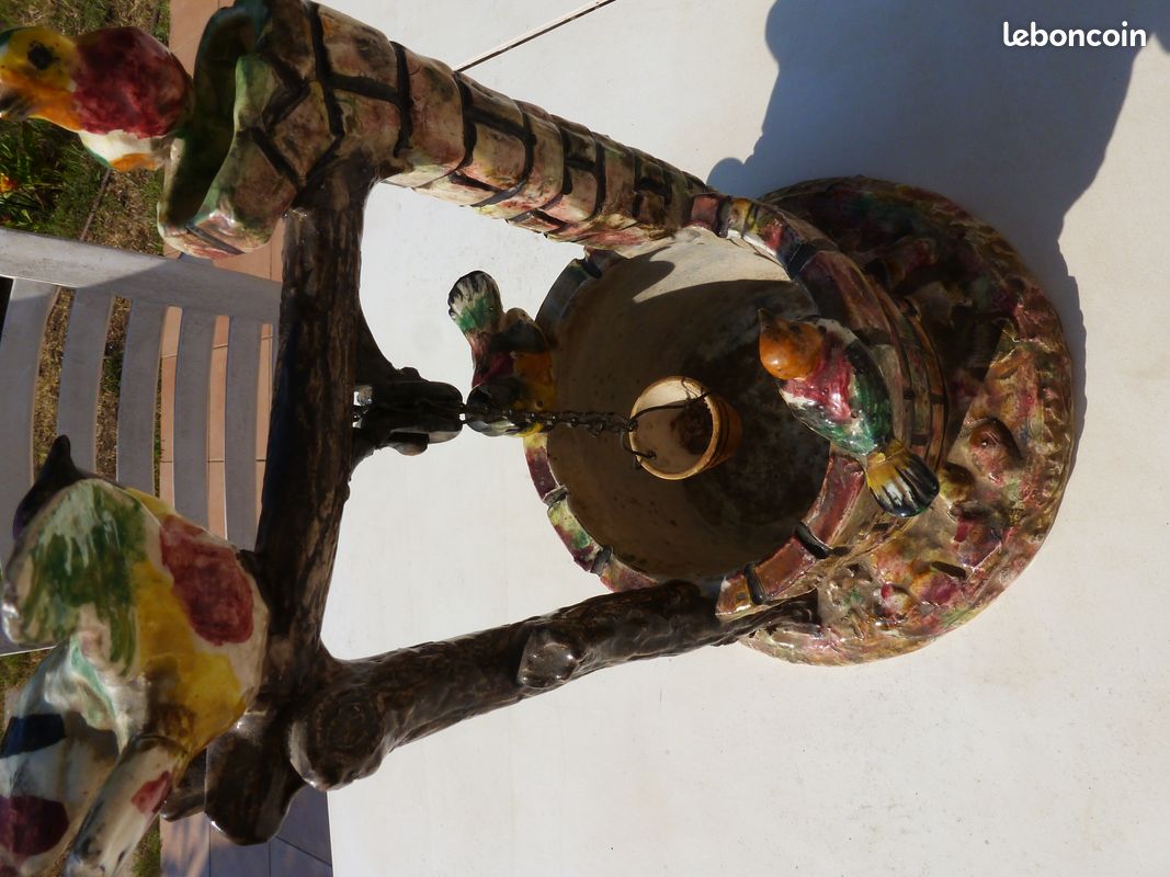 Puit aux oiseaux en faïence signé Honoré MILAZZO VALLAURIS (image 5)