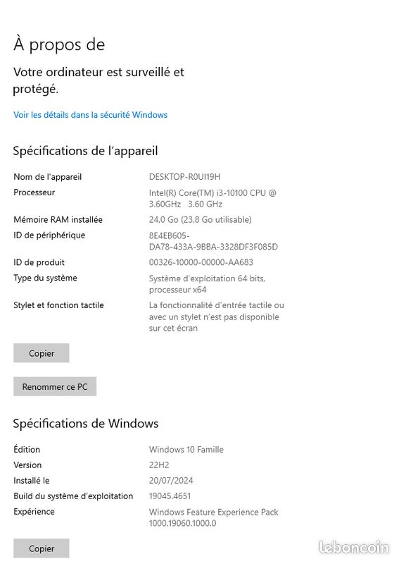 PC Gamer - Ordinateur gaming - I3 10100 - GTX 1650 4 GB (image 3)