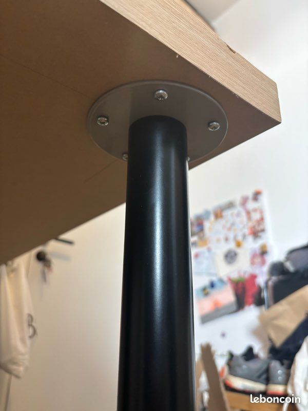 Table / bureau compact avec plateau Leroy Merlin & pieds IKEA OLOV réglables (image 5)