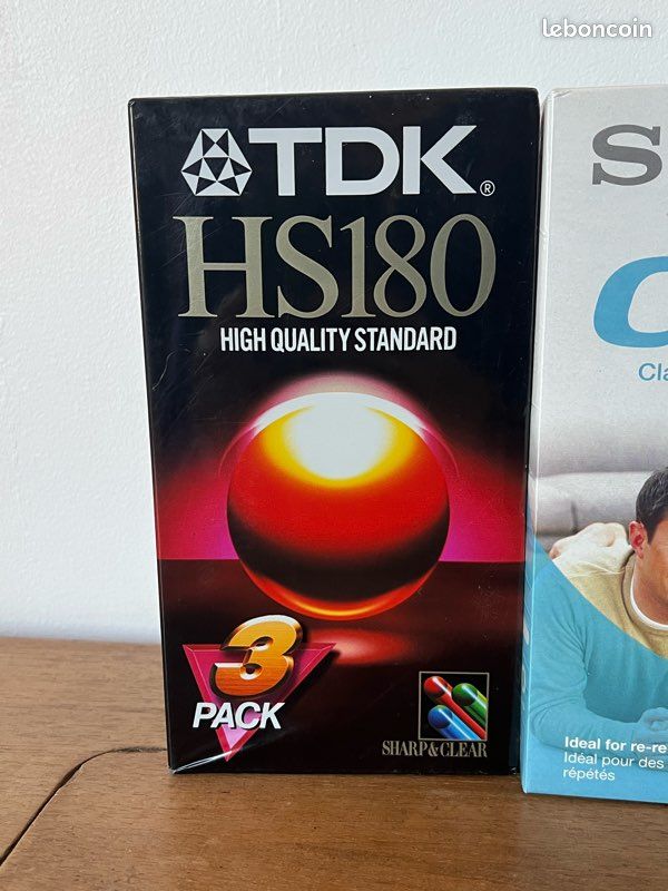 Lot 15 K7 Video VHS Vierges TDK SONY 120 180 Neuf Sous Blister