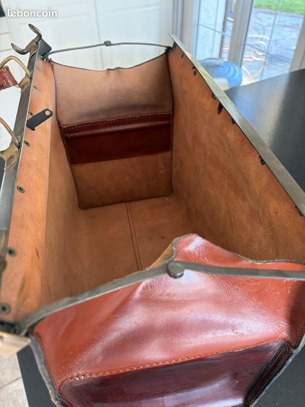 Sacoche de médecin vintage en cuir / valise de voyage (image 2)