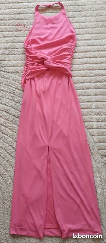 Robe longue Zara rose fuchsia dos nu – Coupe moulante – XS – Neuve (image 5)