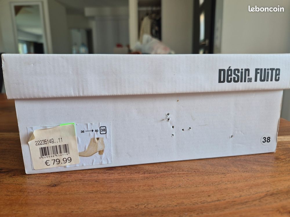 Vends bottines crèmes neuves "désir de fuite" pointure 38 (image 2)