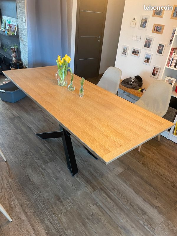 Table massif, Neuve Style Industriel 200x90. Modèle unique (image 2)