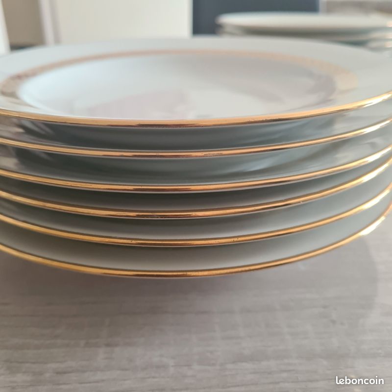 Lot de 6 assiettes creuses en porcelaine de Limoges – Bernardaud (image 2)