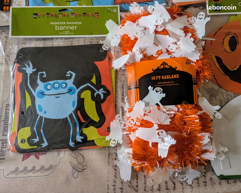 Lot articles Décoration Decor Halloween (guirlande, bannière, pièce maîtresse) - Neuf (image 5)