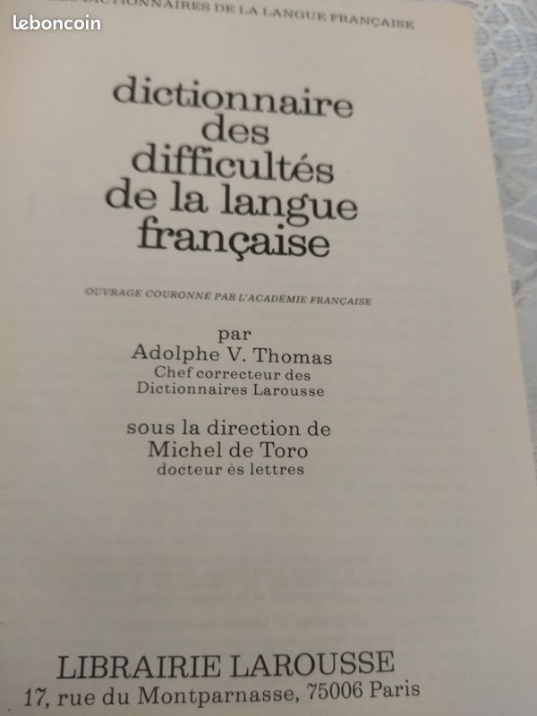 Difficultés. Dictionnaire de poche de la langue française - praca