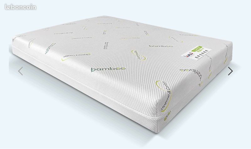 Sur-matelas à Mémoire De Forme Empire Bamboo – 140x190 Cm – Blanc – Occasion