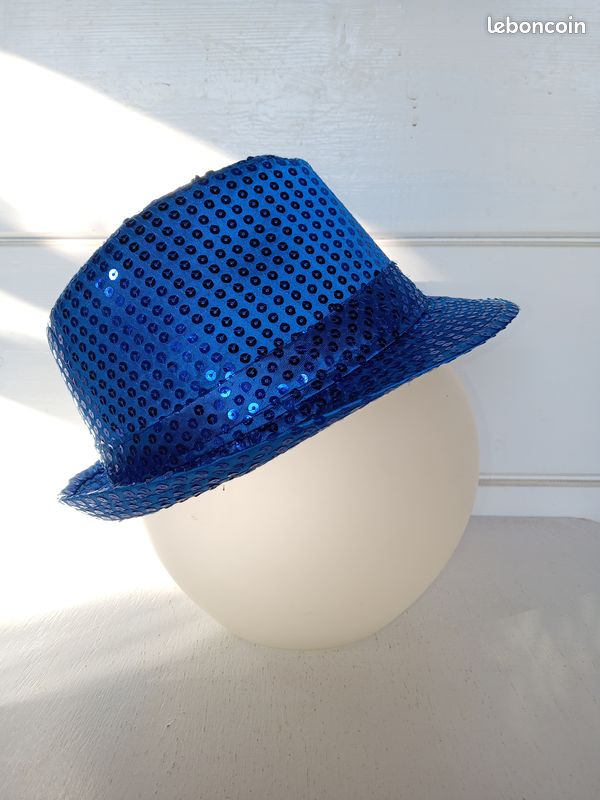 SAIIURV 2 Chapeaux à Paillettes Disco Unisexe - Bleu Et Rose Pour Fêtes