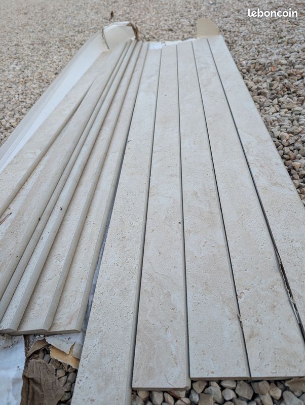 12 plinthes 120x6 Provenza "Unique Travertino" Crème (image 1)