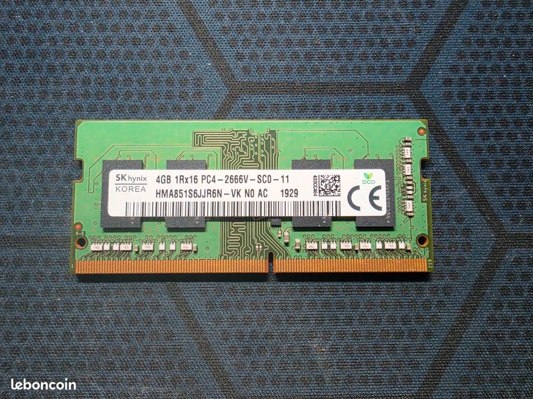 Barrette Ram 8Gb 1Rx8 PC4 SK hynix - Accessoires informatique