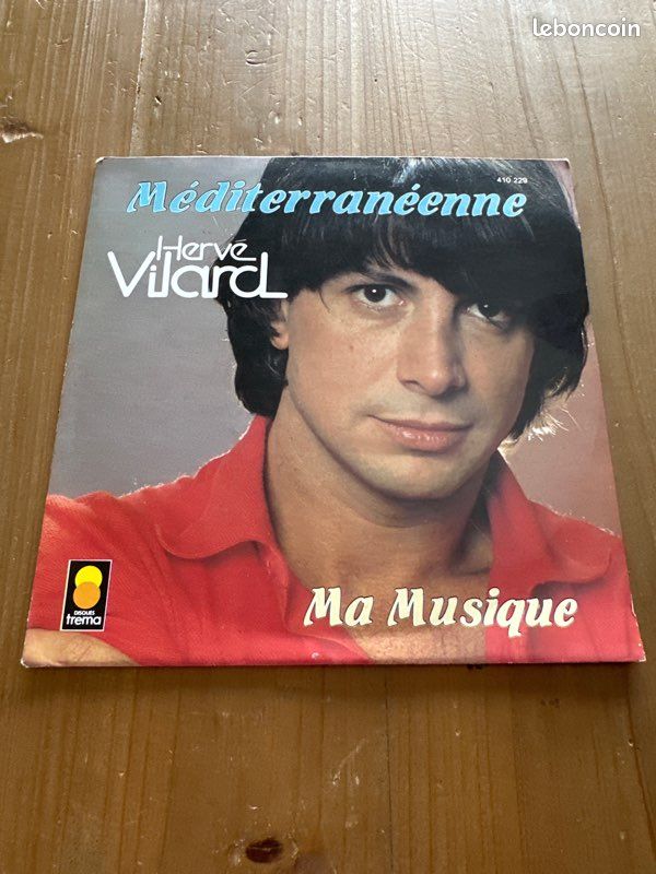 Disque vinyle, 45 tours Hervé Vilard. Méditerranéenne. Ma musique (image 1)