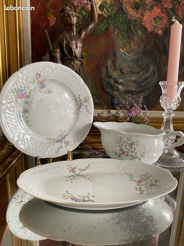 PHILIPPE DESHOULIERES service à dessert Assiettes + plat dessin Jean Valette EUR 75,00 - FR