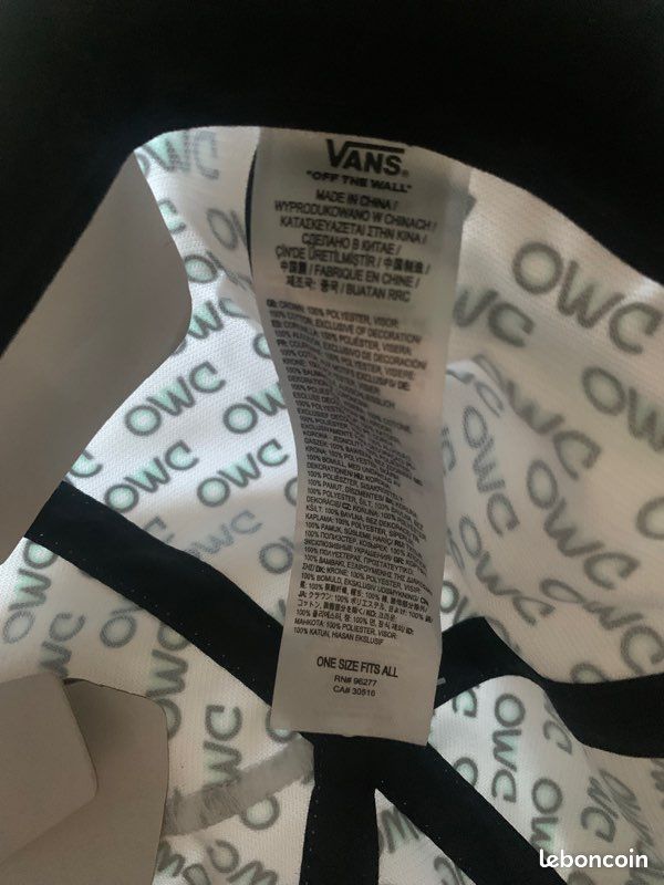 Casquette Vans Flipside couleur noir et blanc Taille unique (image 7)