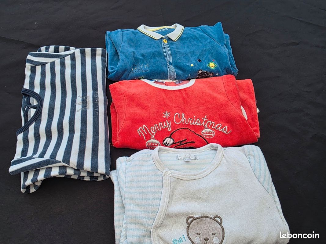 4 Pyjamas Bébé Garçon 18 Mois (Petit Bateau, Sergent Major, Noël...) (image 1)