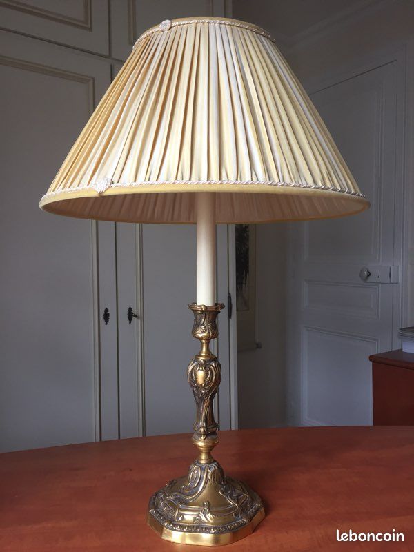 2 lampes anciennes bronze (image 1)