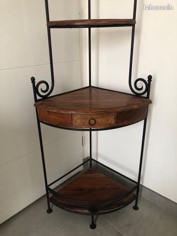 Étagère D'angle Ancienne En Bois - Art Populaire - Sortie De Grenier - 64 Cm
