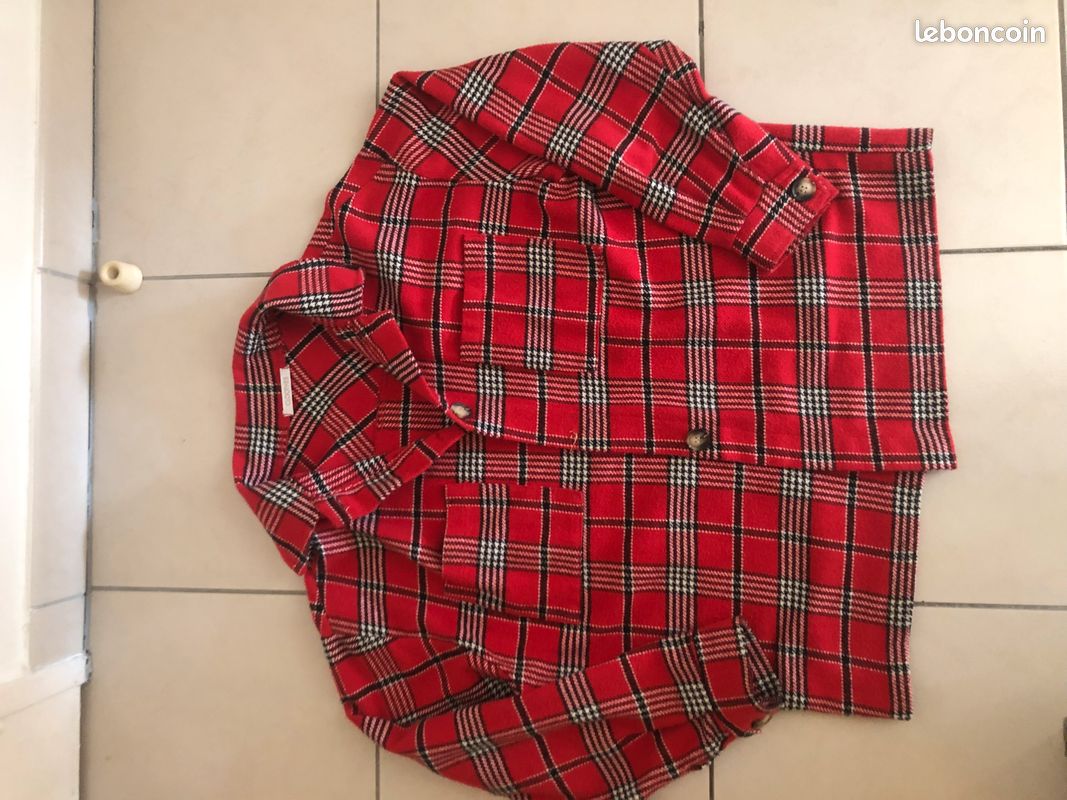 Veste rouge à carreaux (image 1)