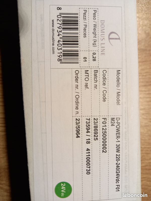 Convertisseur 220V/24V continu-30W pour LED (image 3)