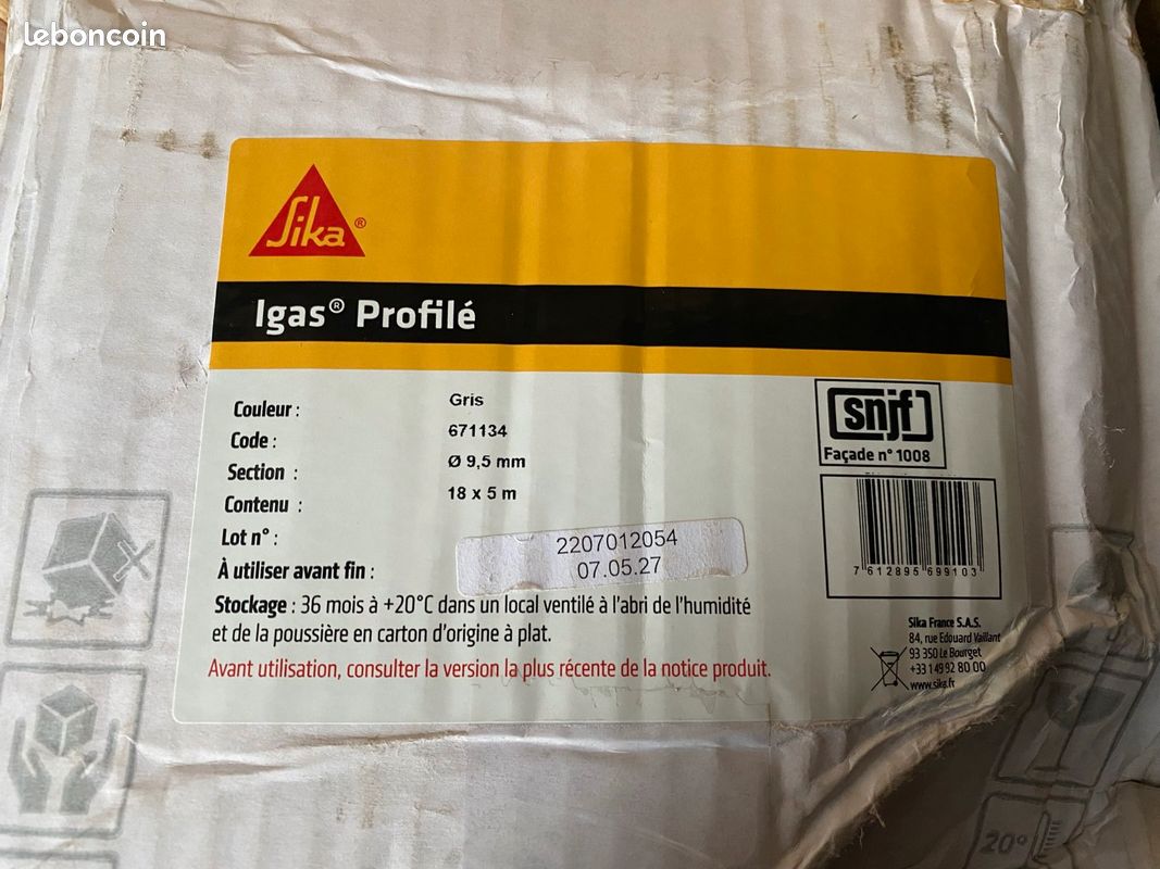 Igas profilé Sika joint colle/étanchéité (image 1)
