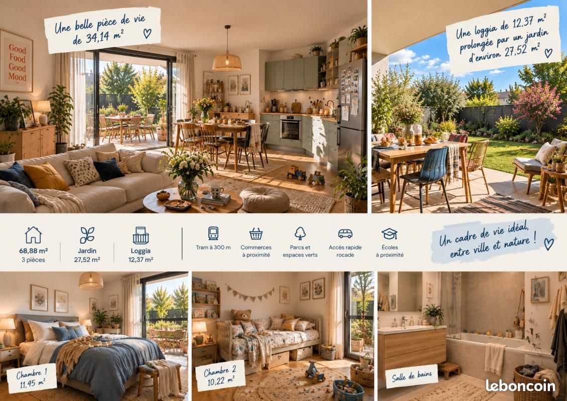 Appartement 3 pièces 69 m² · à Mérignac · 69 m² · 350 000 €